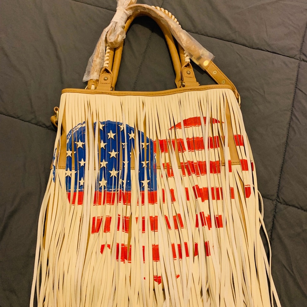 Steve Madden 'American Flag' Fringe Tote